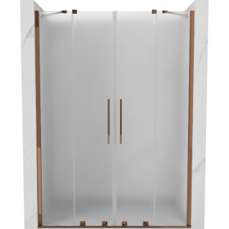 Posuvné sprchové dveře Mexen Velar Duo 150 cm, matné, růžové zlato - 871-150-000-32-60