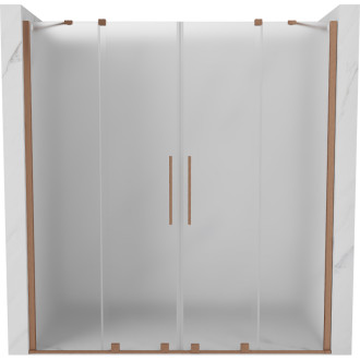 Posuvné sprchové dveře Mexen Velar Duo 200 cm, matné, kartáčovaná měď - 871-200-000-32-65