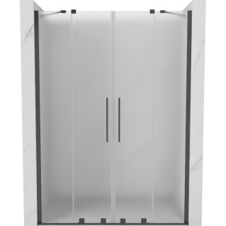 Posuvné sprchové dveře Mexen Velar Duo 160 cm, matné, kartáčovaná pistolově šedá - 871-160-000-32-66