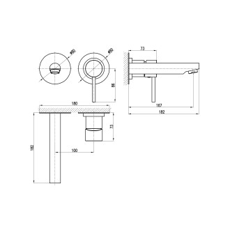 RAV SLEZÁK SEINA Baterie umyvadlová vestavěná metal grey - kartáčovaná SE934MGK