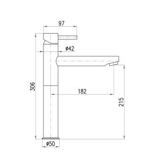 SEINA - Umyvadlová vysoká baterie bez výpusti, Metal grey - kartáčovaná SE930.0MGK, RAV Slezák