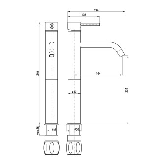 RAV SLEZÁK SEINA Baterie umyvadlová stojánková, vysoká výška 340 mm stará mosaz SE923.0SM
