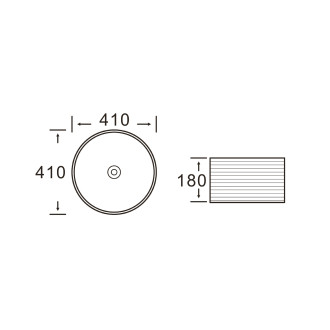 ALETTE keramické umyvadlo na desku, vysoké, Ø 41cm, bílá