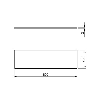 LATUS X deska Rockstone 80x23,5cm, bílá mat