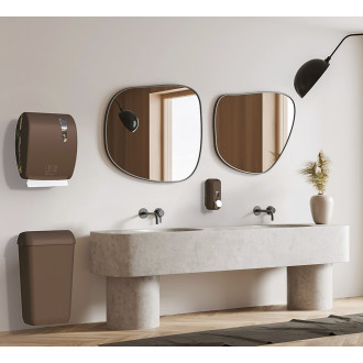 ECOLORED odpadkový koš nástěnný s víkem 23l, ABS, Soft Touch, hnědá