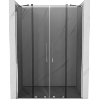 Posuvné sprchové dveře Mexen Velar Duo 160 cm, grafit, chrom - 871-160-000-42-01