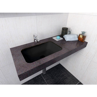 JAPURA umyvadlo zápustné, litý mramor, 55x36cm, černá mat