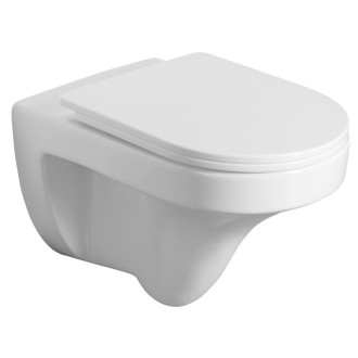 DENICA závěsná WC mísa, Vortex Rimless, 36x52cm, bílá