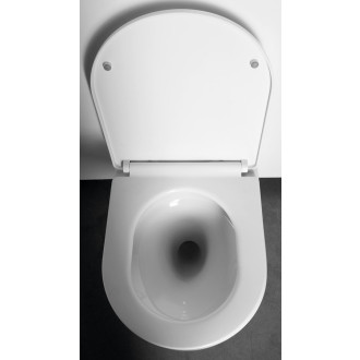 DENICA závěsná WC mísa, Vortex Rimless, 36x52cm, bílá