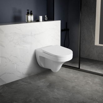 DENICA závěsná WC mísa, Vortex Rimless, 36x52cm, bílá