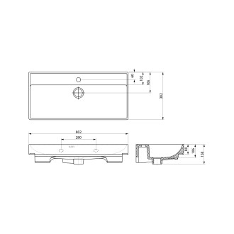 PARLA keramické umyvadlo 80x38cm, bílá