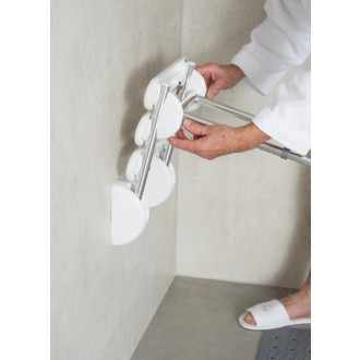 HANDICAP sklopné sedátko do sprchového koutu s podpěrou, 38x36cm, bílá UBC-A140101-1