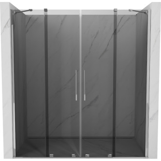 Posuvné sprchové dveře Mexen Velar Duo 200 cm, grafit, chrom - 871-200-000-42-01