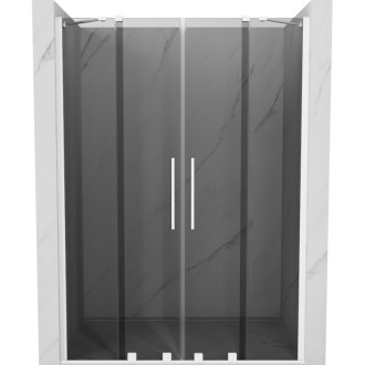 Posuvné sprchové dveře Mexen Velar Duo 140 cm, grafit, bílá - 871-140-000-42-20