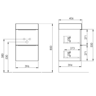EMONA umyvadlová skříňka 39,4x55x39cm, bílá lesk