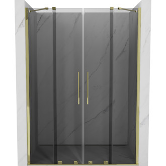Posuvné sprchové dveře Mexen Velar Duo 160 cm, grafit, zlatá - 871-160-000-42-50
