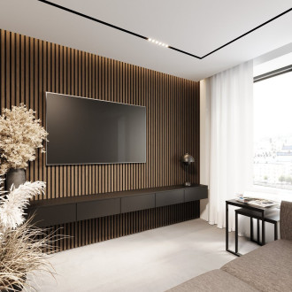 DELUXE akustický panel 2400x520x18mm, ořech/černá