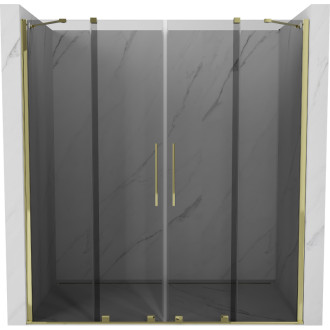 Posuvné sprchové dveře Mexen Velar Duo 180 cm, grafit, zlatá - 871-180-000-42-50