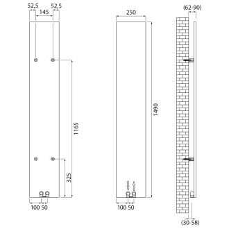 SMARTELLA otopné těleso 250x1490mm, černá mat