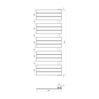 MYTHOS otopné těleso 500x1430 mm, bílá