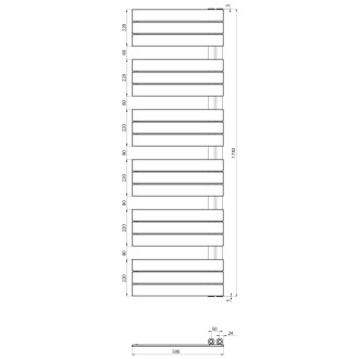 MYTHOS otopné těleso 500x1730 mm, černá mat