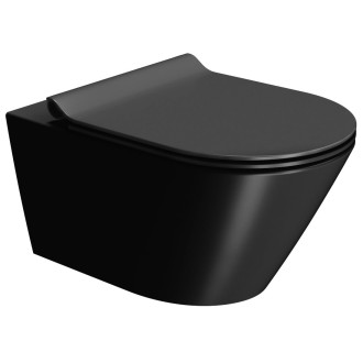 KUBE X závěsná WC mísa, GeniusFlush, 36x55cm, černá dual-mat