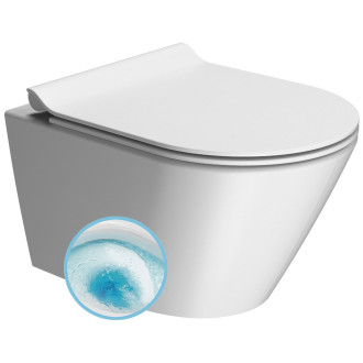 KUBE X závěsná WC mísa, GeniusFlush, 36x50cm, bílá dual-mat