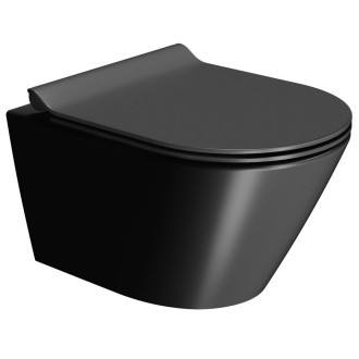 KUBE X závěsná WC mísa, GeniusFlush, 36x50cm, černá dual-mat