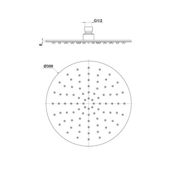 Hlavová sprcha, průměr 300mm, zlato mat