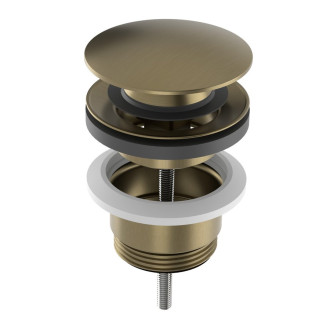 Umyvadlová výpust 5/4“, click-clack, velká zátka, 10-65mm, zlato mat CV1002G
