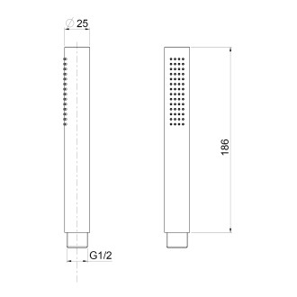 Ruční sprcha, 186mm, zlato mat