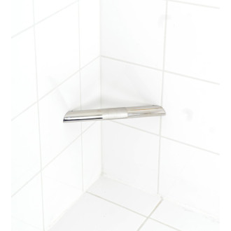 Nástěnná opěrka nohou při holení, s protiskluzovým povrchem, nerez lesk