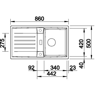 Blanco LEXA 45 S InFino Silgranit šedá skála oboustranný s excentrem