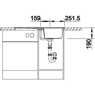 Blanco LEXA 45 S InFino Silgranit šedá skála oboustranný s excentrem