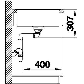 Blanco AXIA III 45 S-F InFino silgranit jasmín dřez vpravo s excentrem přísluš. sklo