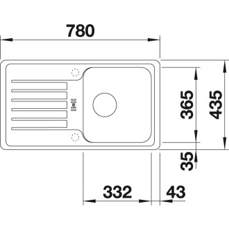 Blanco FAVOS mini Silgranit bílá oboustranné provedení