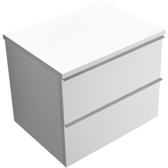 CERANO - Koupelnová skříňka pod umyvadlo s úchytkou/deskou pod umyvadlo Velora - 36 mm - bílá matná, chromová úchytka - 59x49,8x46 cm