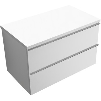 CERANO - Koupelnová skříňka pod umyvadlo s úchytkou/deskou pod umyvadlo Velora - 36 mm - bílá matná, chromová úchytka - 99x49,8x46 cm