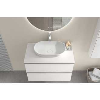 CERANO - Koupelnová skříňka pod umyvadlo s úchytkou/deskou pod umyvadlo Velora - 36 mm - bílá matná, chromová úchytka - 99x49,8x46 cm