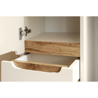 Zestaw meblowy 60cm z blatem, umywalką nablatową Pati, szafką wysoką i szafką z lustrem