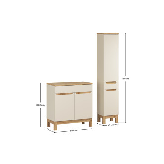 Zestaw meblowy 80cm z blatem i Szafką wysoką