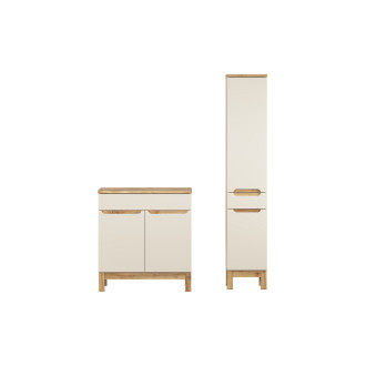 Comad SET-BAC B NAT WOTAN 80CM HC Koupelnová sestava 80 cm s deskou a vysokou skříňkou
