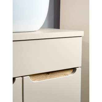 Comad SET-BAC B NAT WOTAN 80CM HC Koupelnová sestava 80 cm s deskou a vysokou skříňkou
