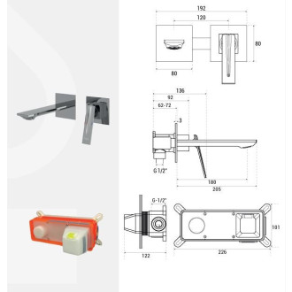 Podomítková umyvadlová baterie ASPIRA černá
