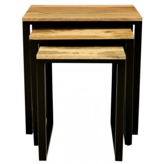 Odkládací stolky Gita sada 3 ks z masivu mango GITA-OST