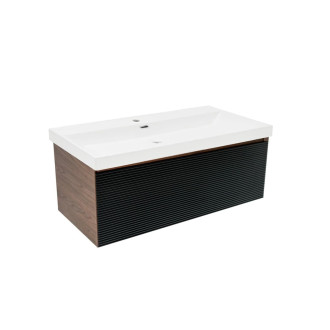 Koupelnová skříňka s umyvadlem Naturel Monza 99x30x45 cm ořech mat MONZA100BNU4