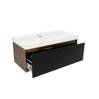 Koupelnová skříňka s umyvadlem Naturel Monza 99x30x45 cm ořech mat MONZA100BNU4