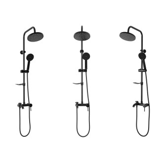 Rea Sprchový set s baterií a výtokem Luis Black REA-P7005
