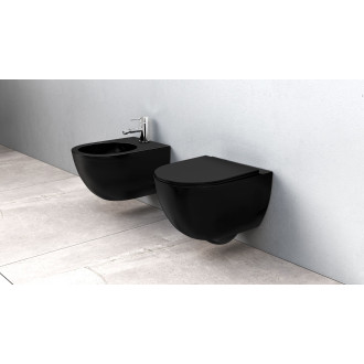 Rea Závěsné WC Carlo Mini Rimless Duroplast/Flat/ZM Black Mat REA-C8489