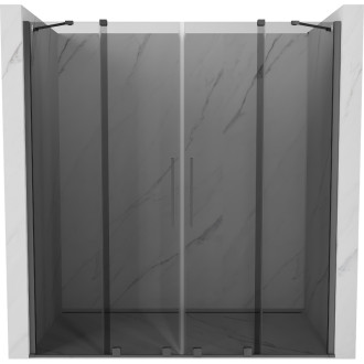 Posuvné sprchové dveře Mexen Velar Duo 180 cm, grafit, stříbrná - 871-180-000-42-95